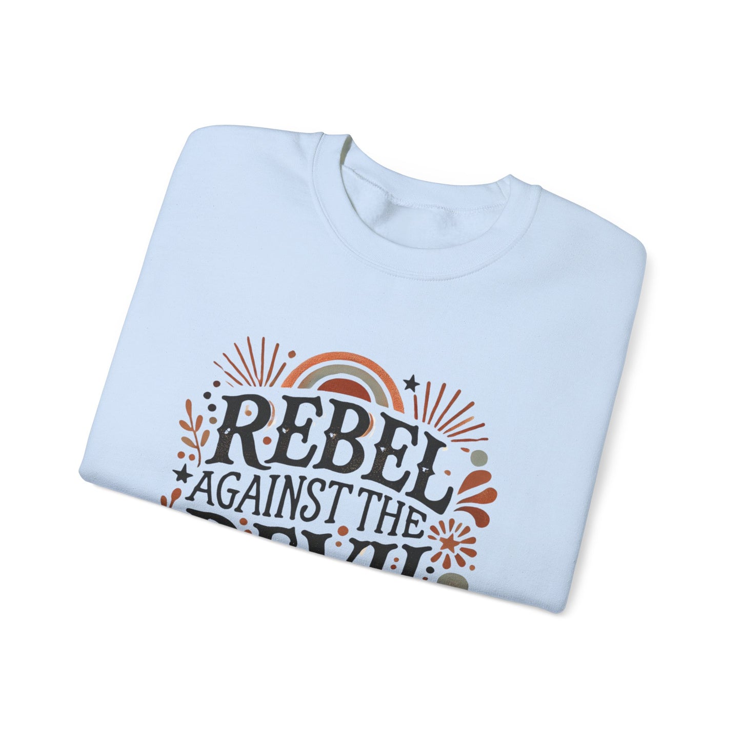 Rebel Against the Devil Women's Heavy Blend™ Crewneck Sweatshirt - Bold & Inspirational Style