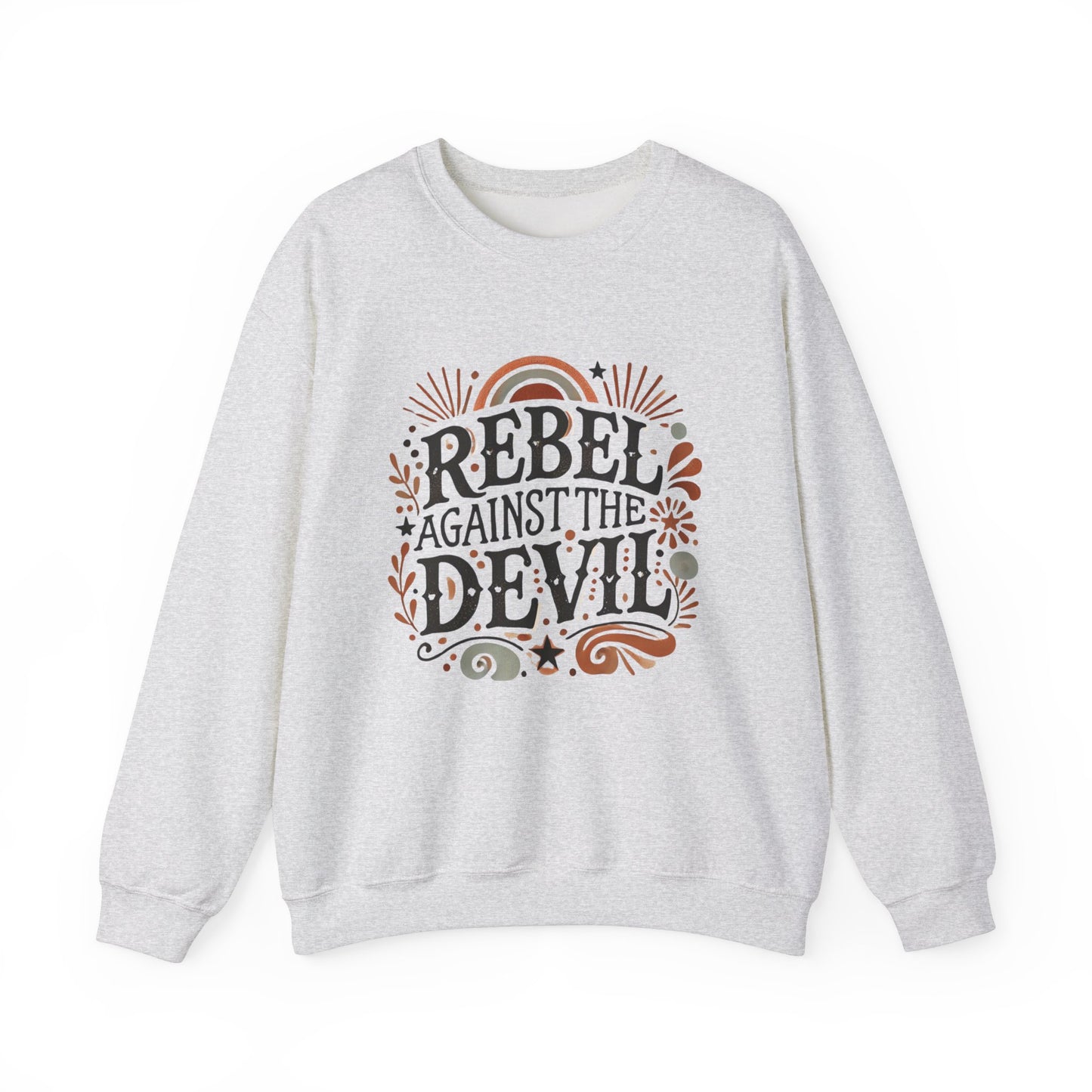 Rebel Against the Devil Women's Heavy Blend™ Crewneck Sweatshirt - Bold & Inspirational Style