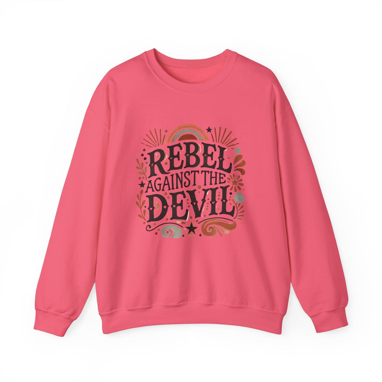 Rebel Against the Devil Women's Heavy Blend™ Crewneck Sweatshirt - Bold & Inspirational Style