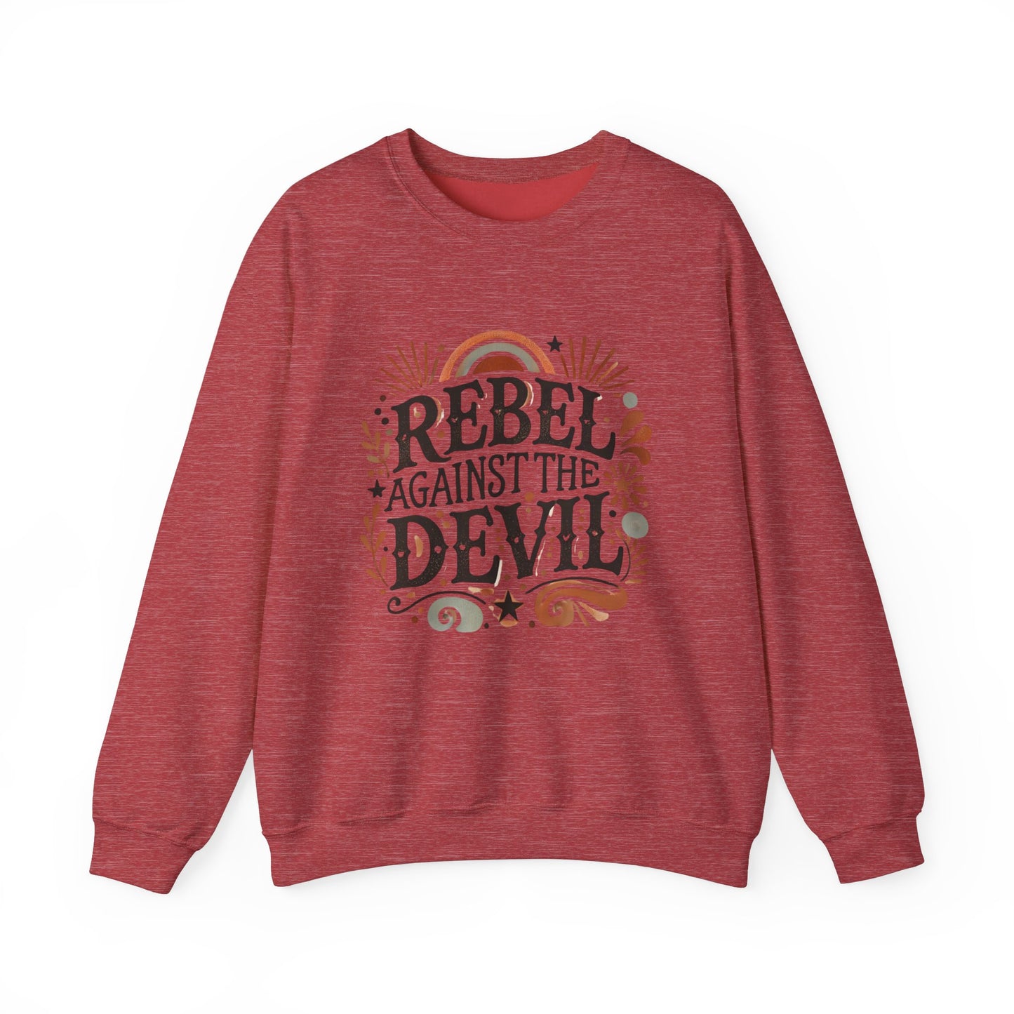 Rebel Against the Devil Women's Heavy Blend™ Crewneck Sweatshirt - Bold & Inspirational Style