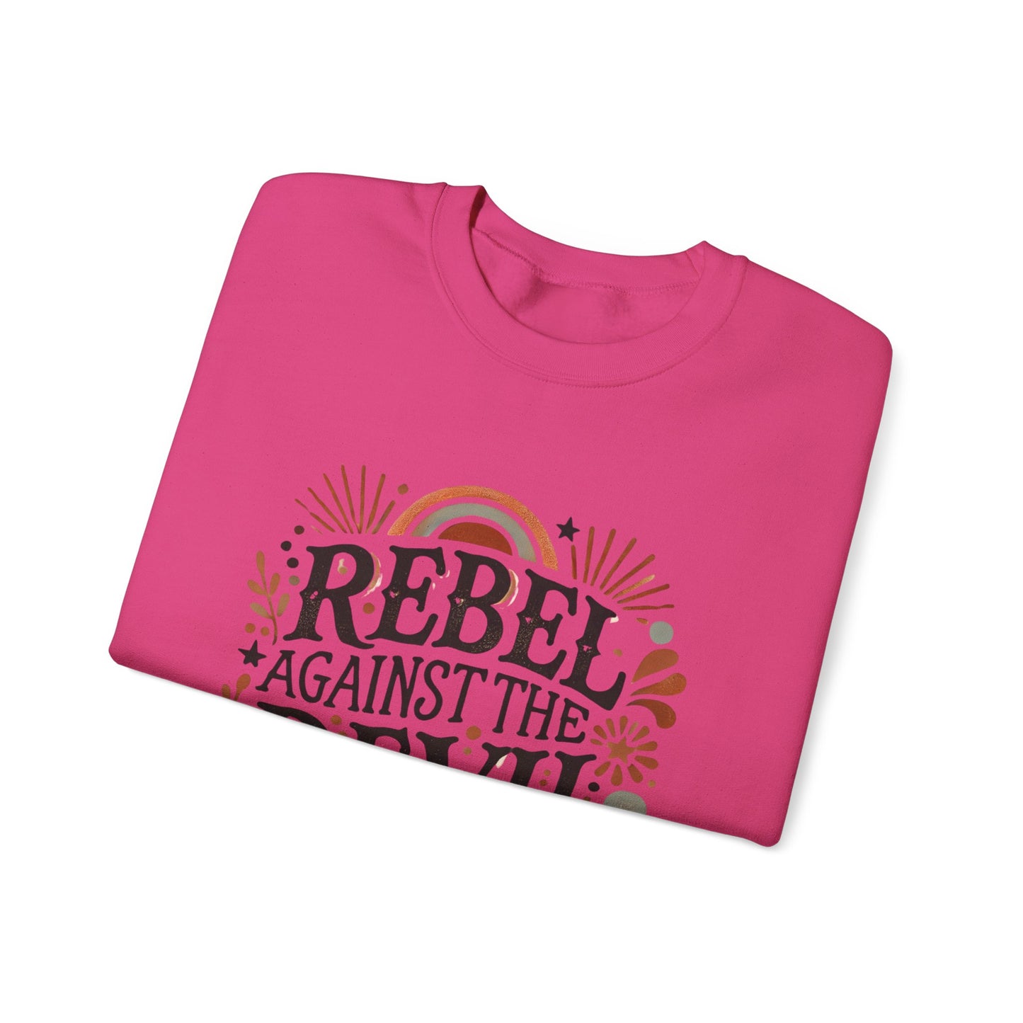 Rebel Against the Devil Women's Heavy Blend™ Crewneck Sweatshirt - Bold & Inspirational Style