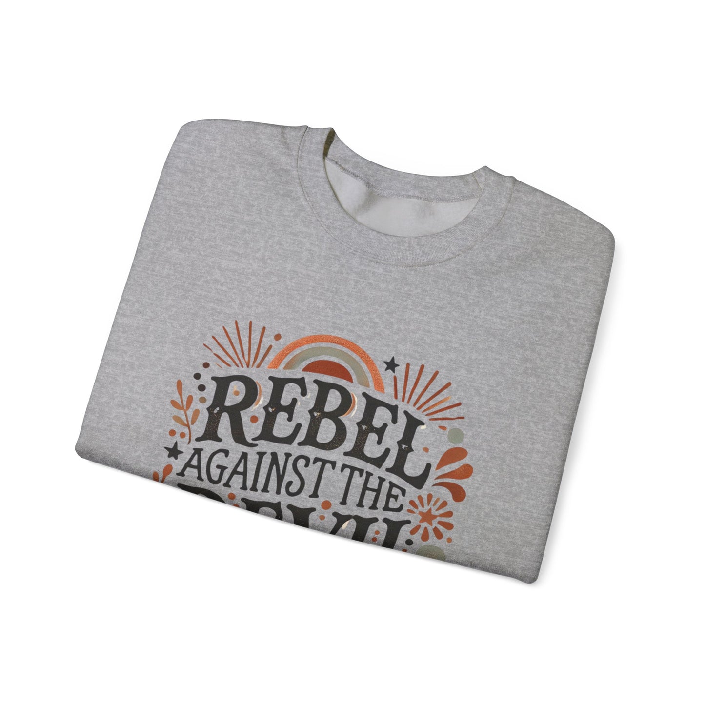 Rebel Against the Devil Women's Heavy Blend™ Crewneck Sweatshirt - Bold & Inspirational Style