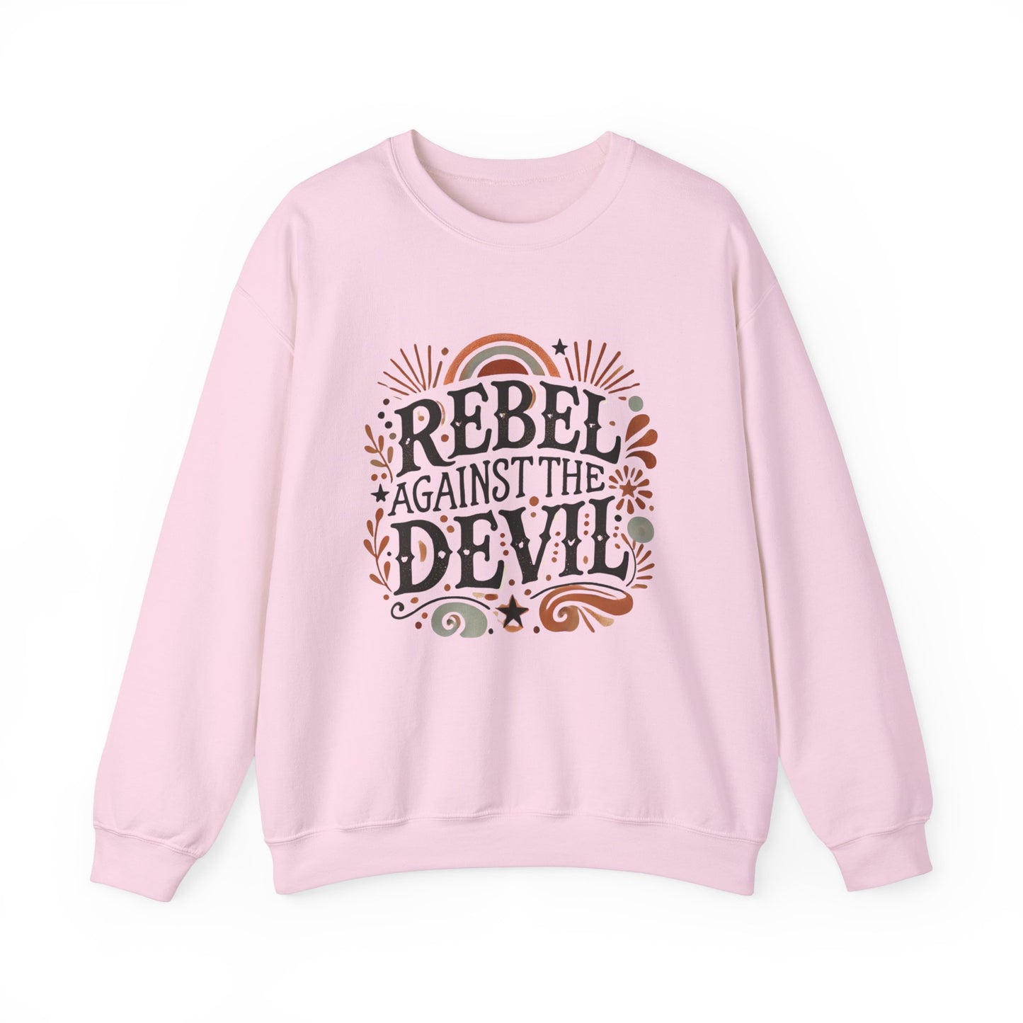 Rebel Against the Devil Women's Heavy Blend™ Crewneck Sweatshirt - Bold & Inspirational Style