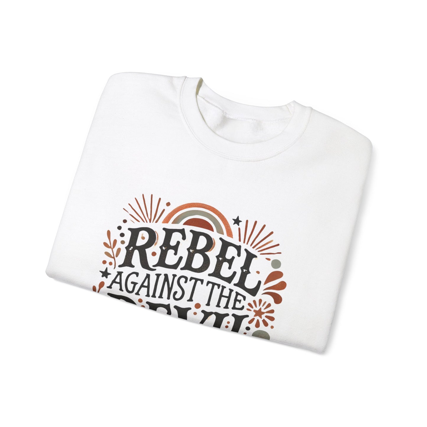 Rebel Against the Devil Women's Heavy Blend™ Crewneck Sweatshirt - Bold & Inspirational Style