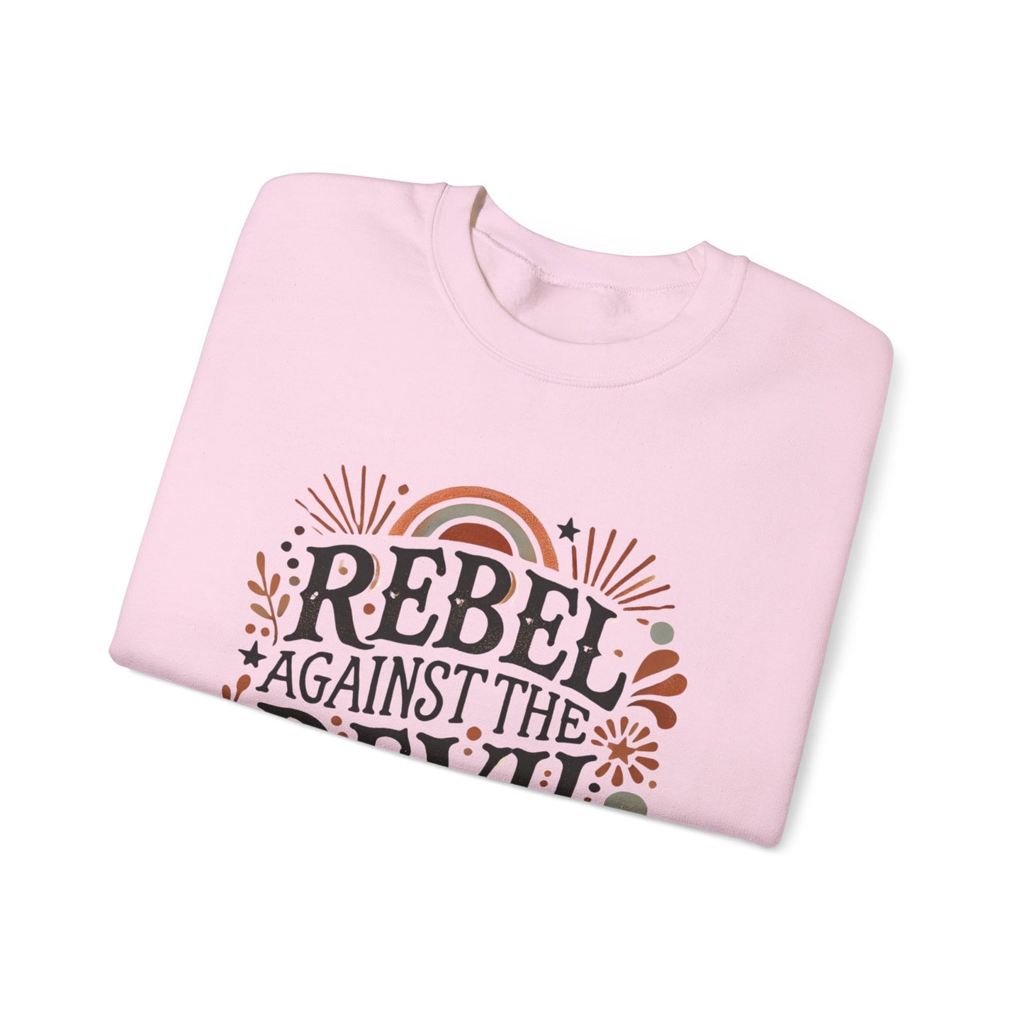 Rebel Against the Devil Women's Heavy Blend™ Crewneck Sweatshirt - Bold & Inspirational Style