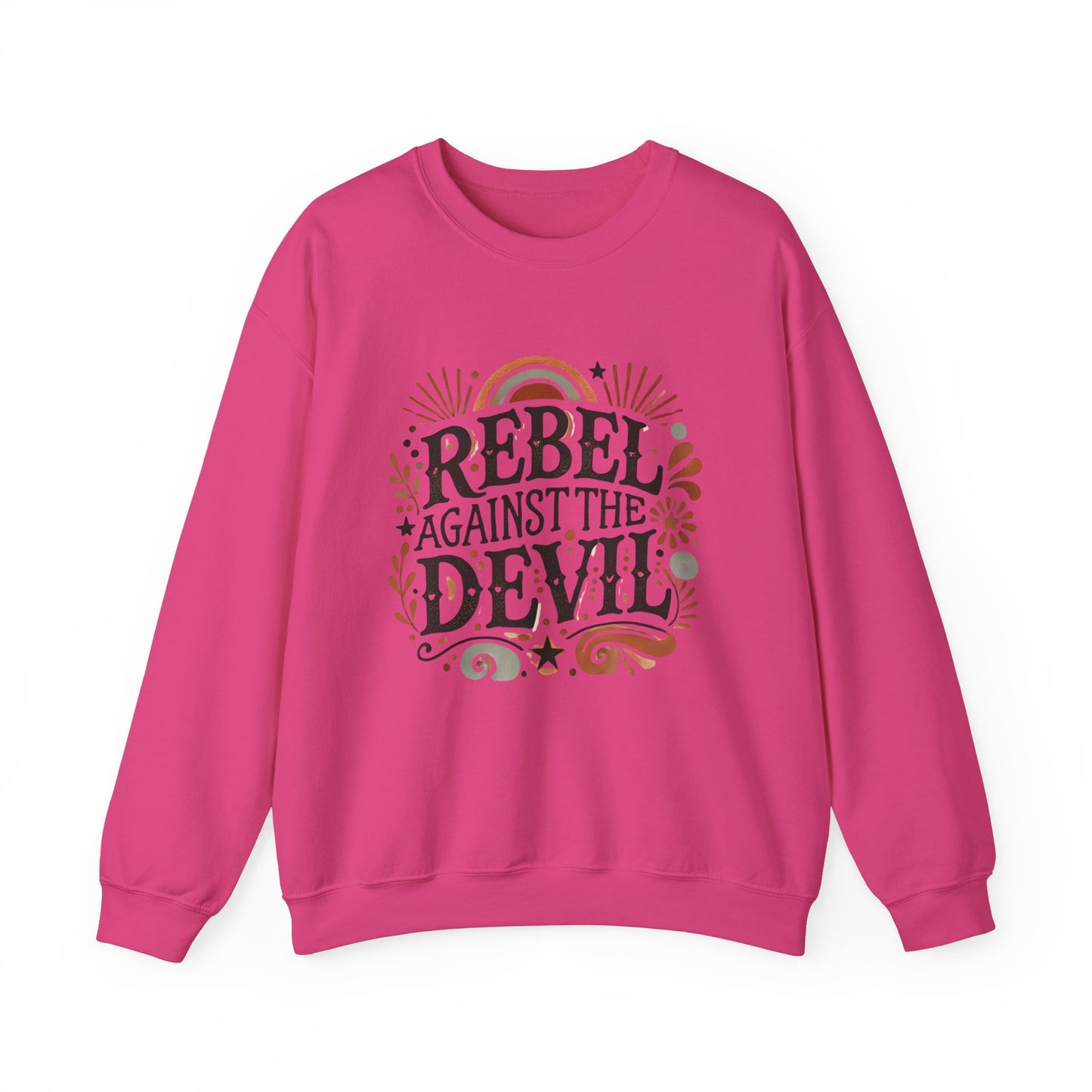 Rebel Against the Devil Women's Heavy Blend™ Crewneck Sweatshirt - Bold & Inspirational Style