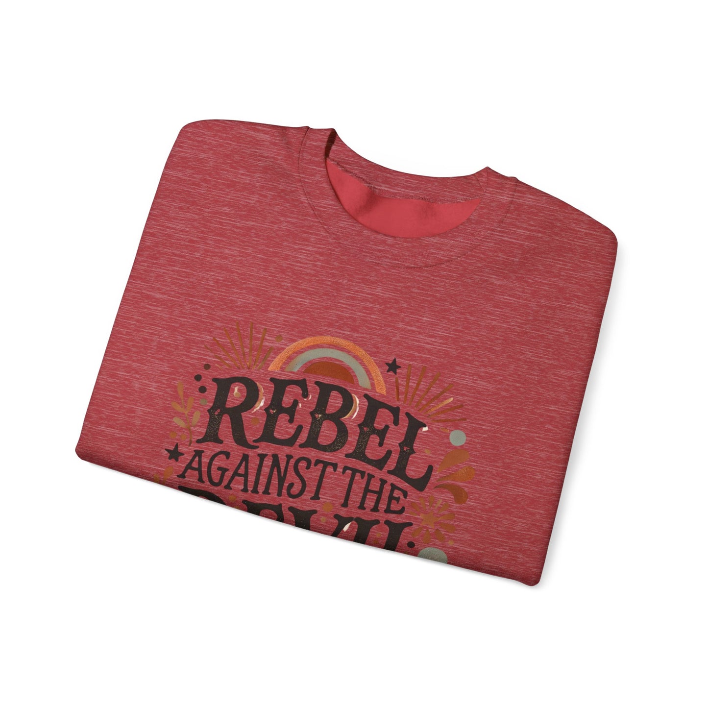 Rebel Against the Devil Women's Heavy Blend™ Crewneck Sweatshirt - Bold & Inspirational Style