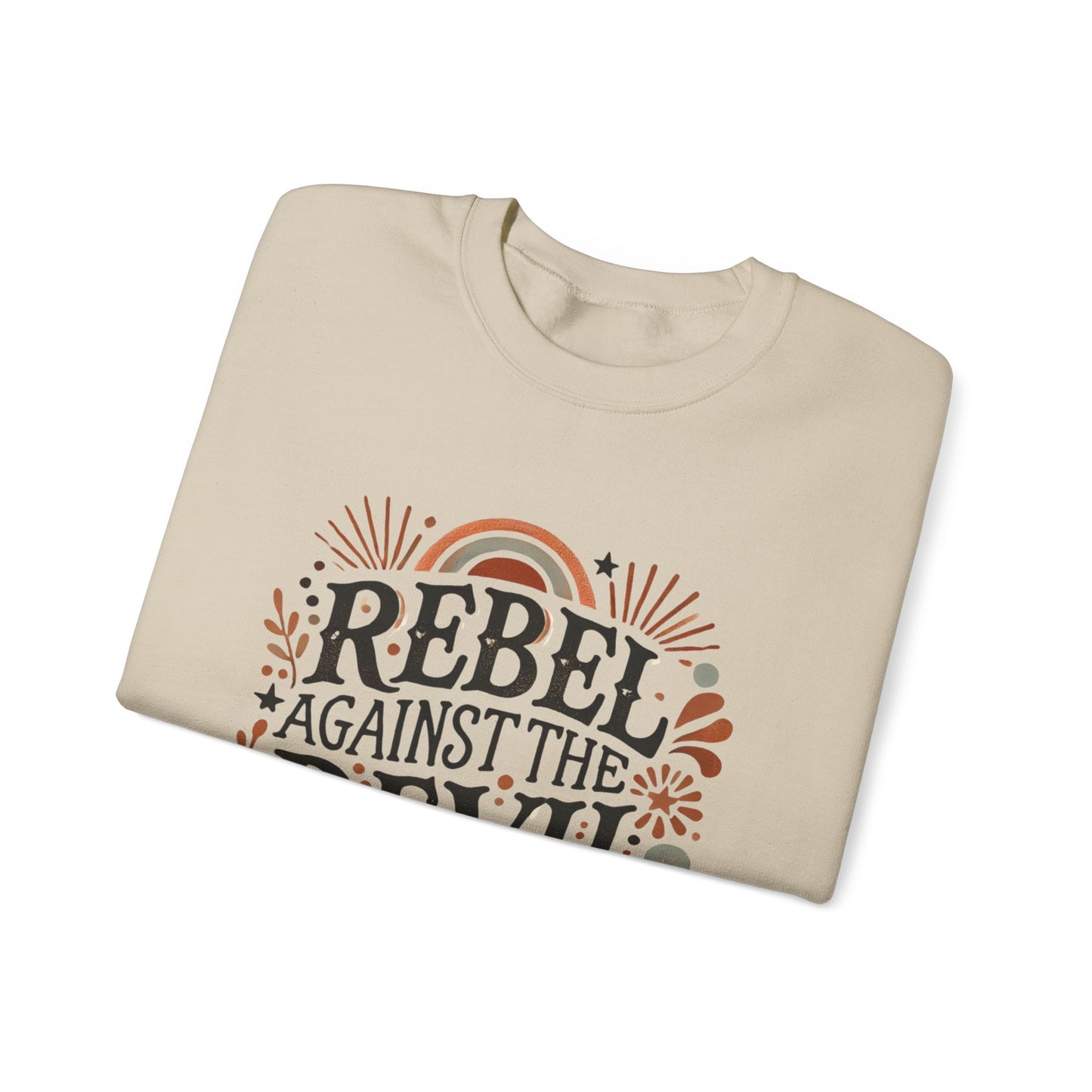 Rebel Against the Devil Women's Heavy Blend™ Crewneck Sweatshirt - Bold & Inspirational Style