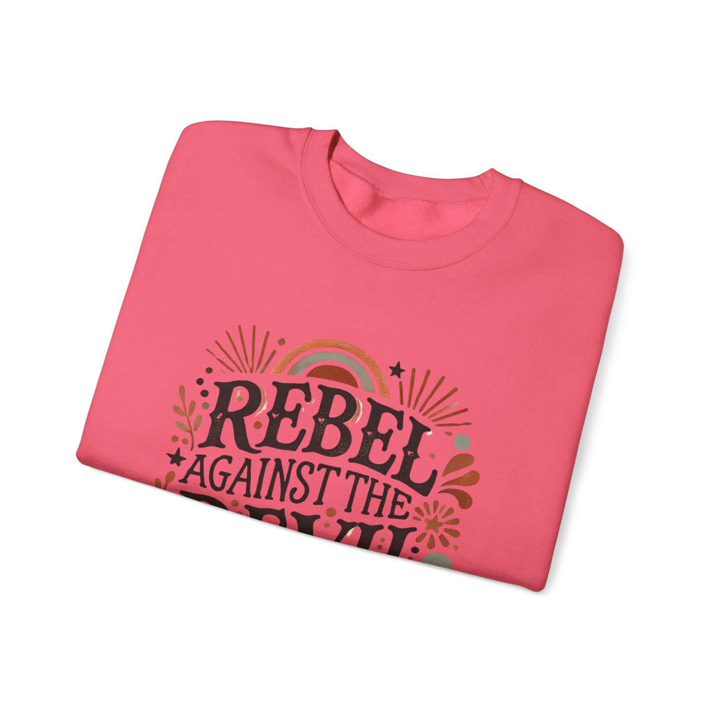 Rebel Against the Devil Women's Heavy Blend™ Crewneck Sweatshirt - Bold & Inspirational Style