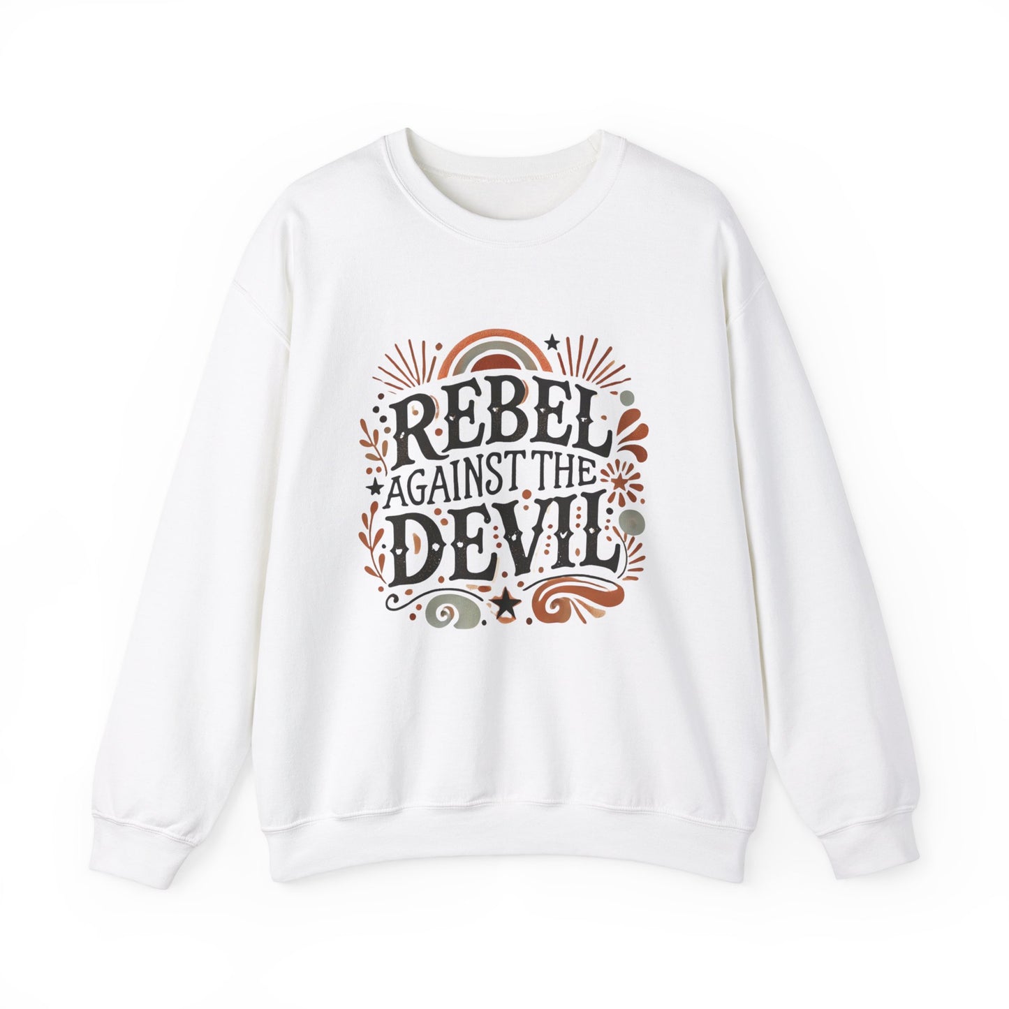 Rebel Against the Devil Women's Heavy Blend™ Crewneck Sweatshirt - Bold & Inspirational Style