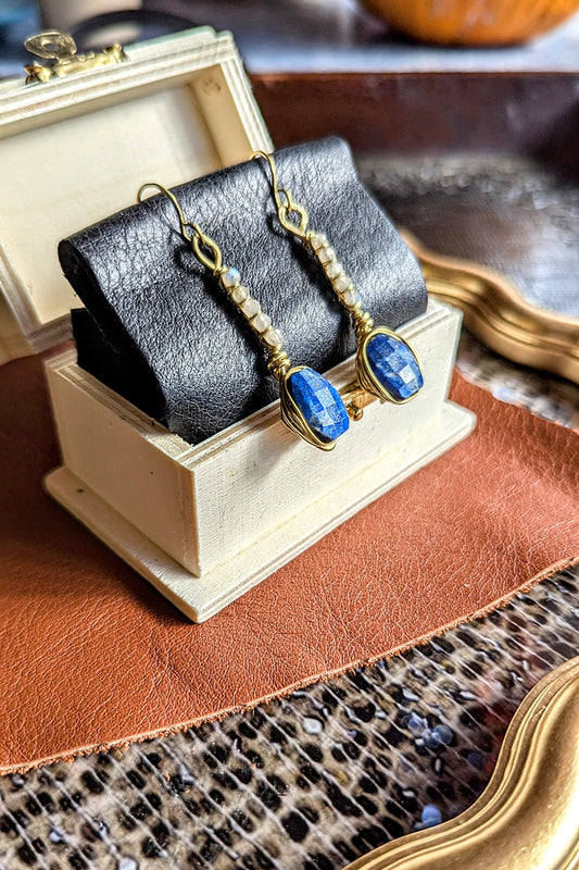 Lapis Lazuli and Labradorite Earrings